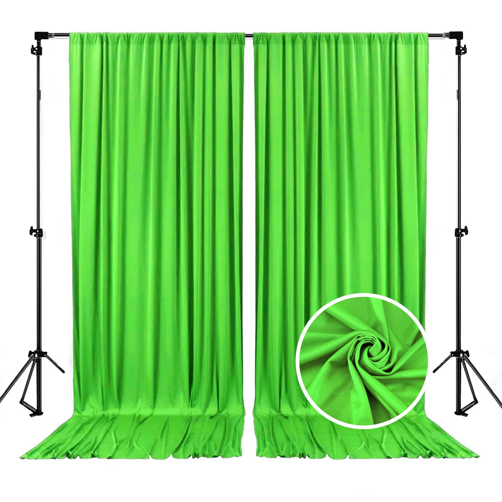10 x 10 Feet Black A Backdrop Curtain for Partie, Background Curtains for Photoshoot, Birthday, Wedding, Halloween, Thanksgiving, Christmas, New Year Party Decorations 5Ft x 10Ft, 2 Panels