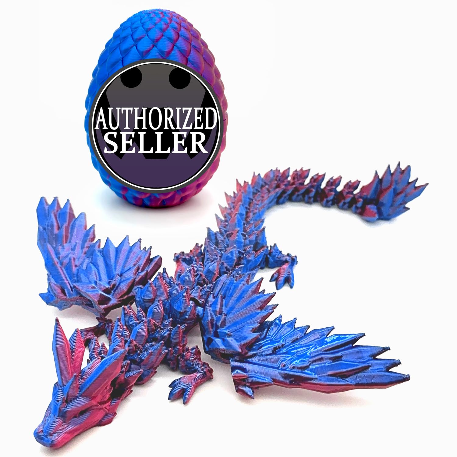 HEZUJ 3D Printed Dragon Dinosaur Egg,Articulated Crystal Dragon Fidget Toys,Prefilled Easter Basket Stuffers Eggs Filled, for Boys Girls Christmas Valentines Day Gifts (Purple Flying Dragon)