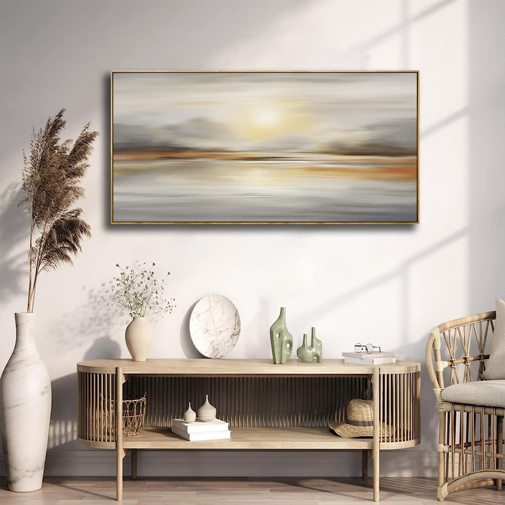 VHMING Abstract Wall Art Artwork Retro Trees Pictures Decor Canvas Painting Framed Ready to Hang Living Room Bedroom and Office Wall Decor 20x40 Inch