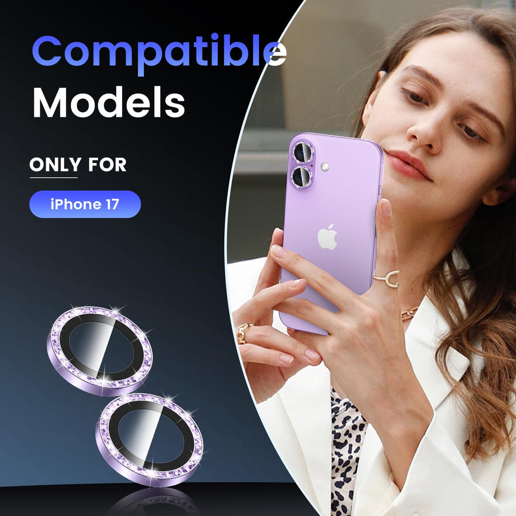 Tensea for iPhone 13 mini/iPhone 13 Camera Lens Protector, 9H Tempered Glass Camera Cover Screen Protector Metal Individual Ring for iPhone 13mini 5.4 inch /13 6.1 inch