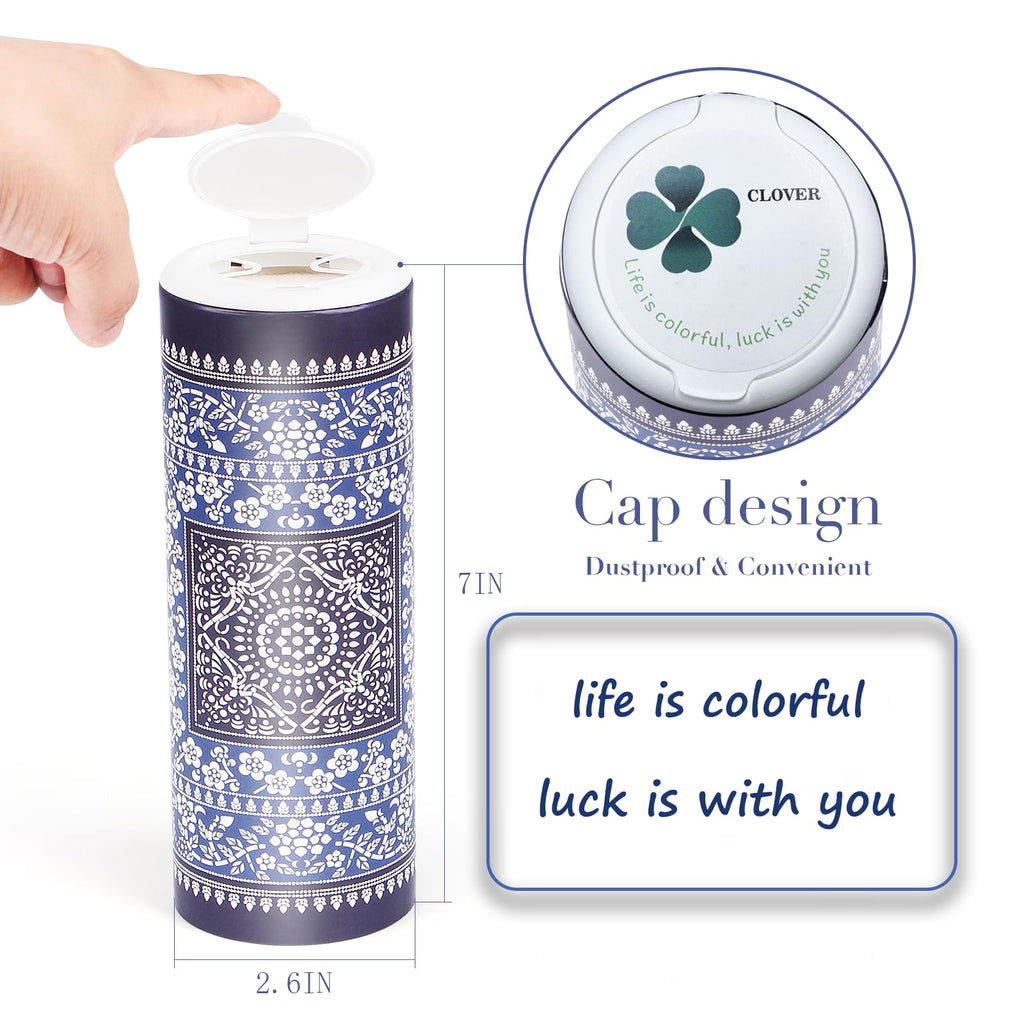 Car Round Canned Tissue Box Cup Holder Facial Tissues,Cylinder Tube Face Towel,4 Canister 3-Ply Car Napkins for Travel Tissue Bulk Fit Home,Office,School by CLOVER