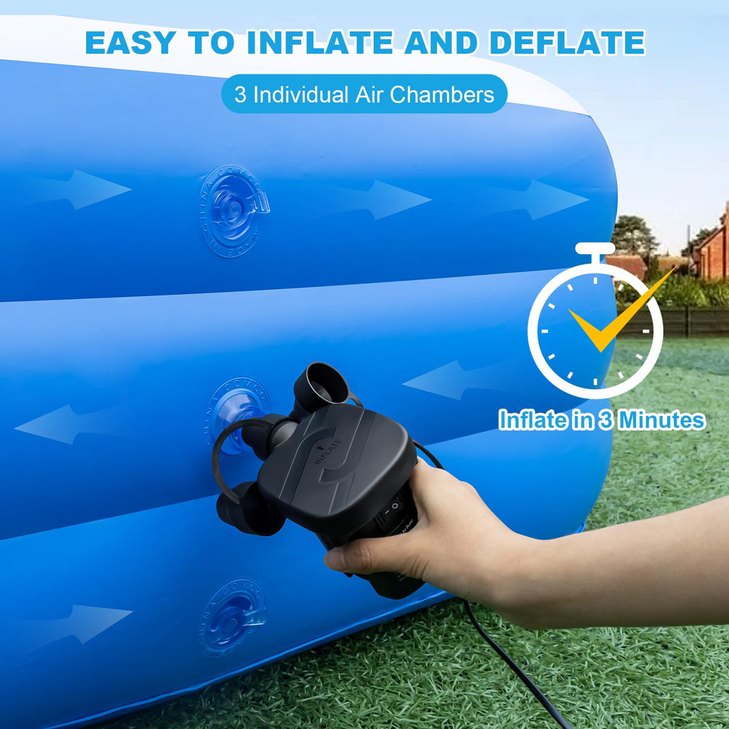 Large Inflatable Pool for Adults & Kids, 120" x 70" x 22" Blow Up Pool, Thickened Full-Sized Family Kiddie Pool for Outdoor Water Play & Summer Fun