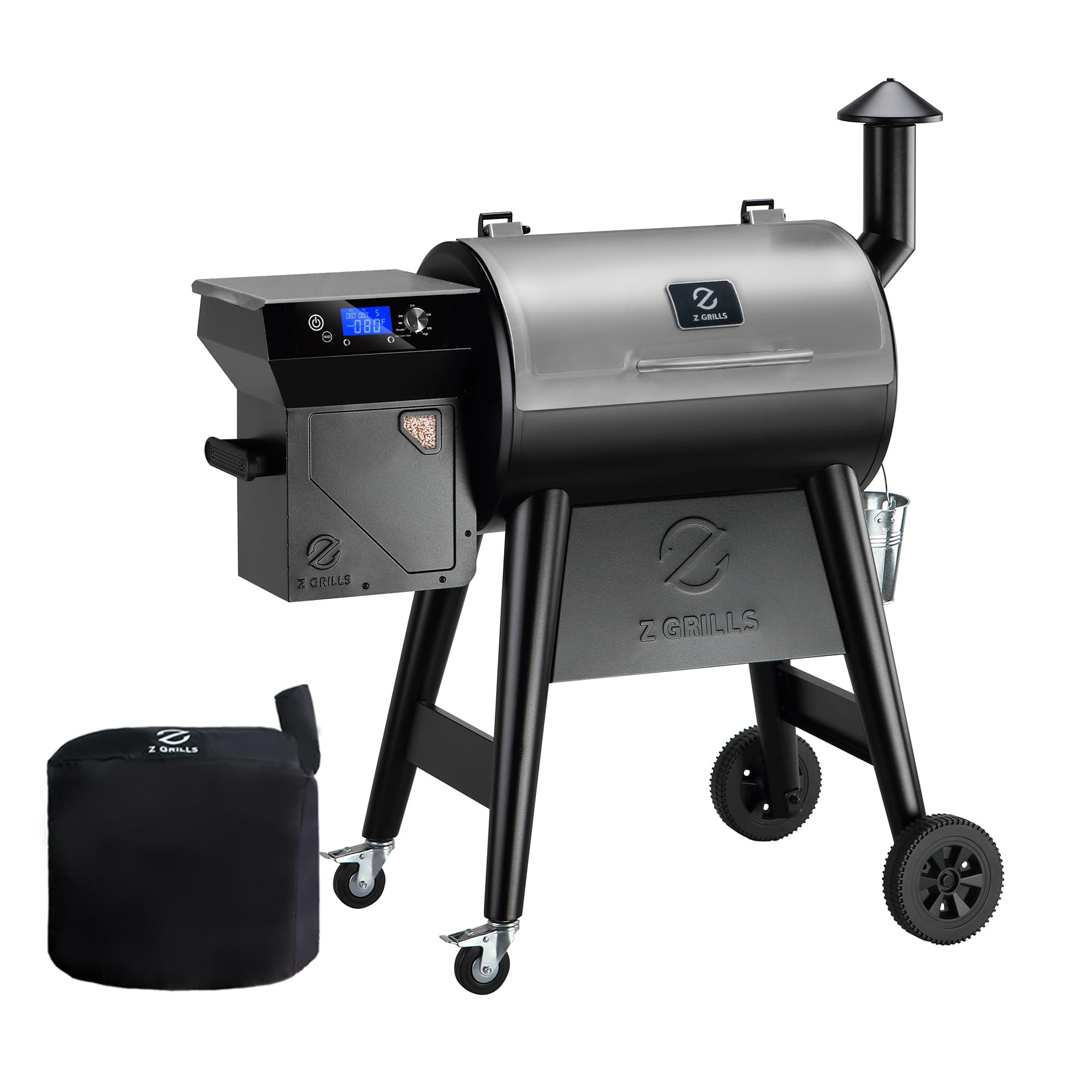 Z GRILLS ZPG-200APro Portable Tabletop Wood Pellet Grill and Smoker, Digital Control, 8 in 1 BBQ Grill for Outdoor Kitchen, Backyard, 202 Sq Inches of Cooking (Black)
