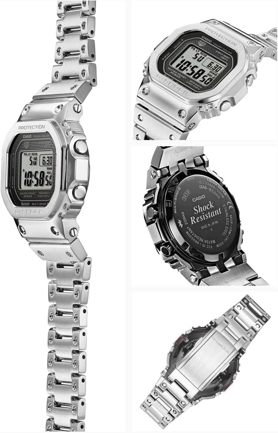 G-Shock by Casio Men's Standard Digital GMW-B5000-D1 Watch Silver, Silver, Modern