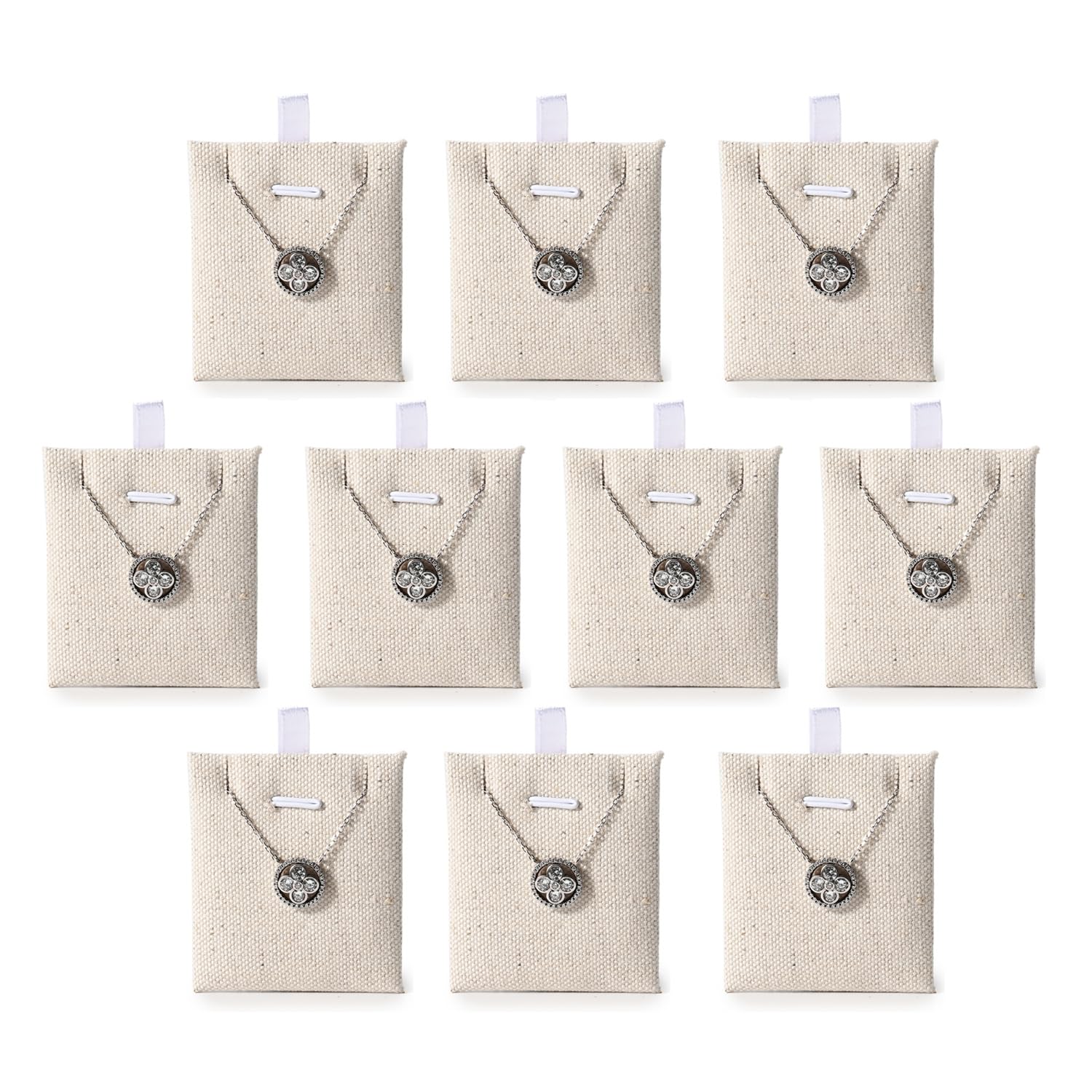 Oirlv linen Jewelry Display Trays Stackable Necklace Bracelet Ring Showcase Display Empty Plate(Pack of 1)