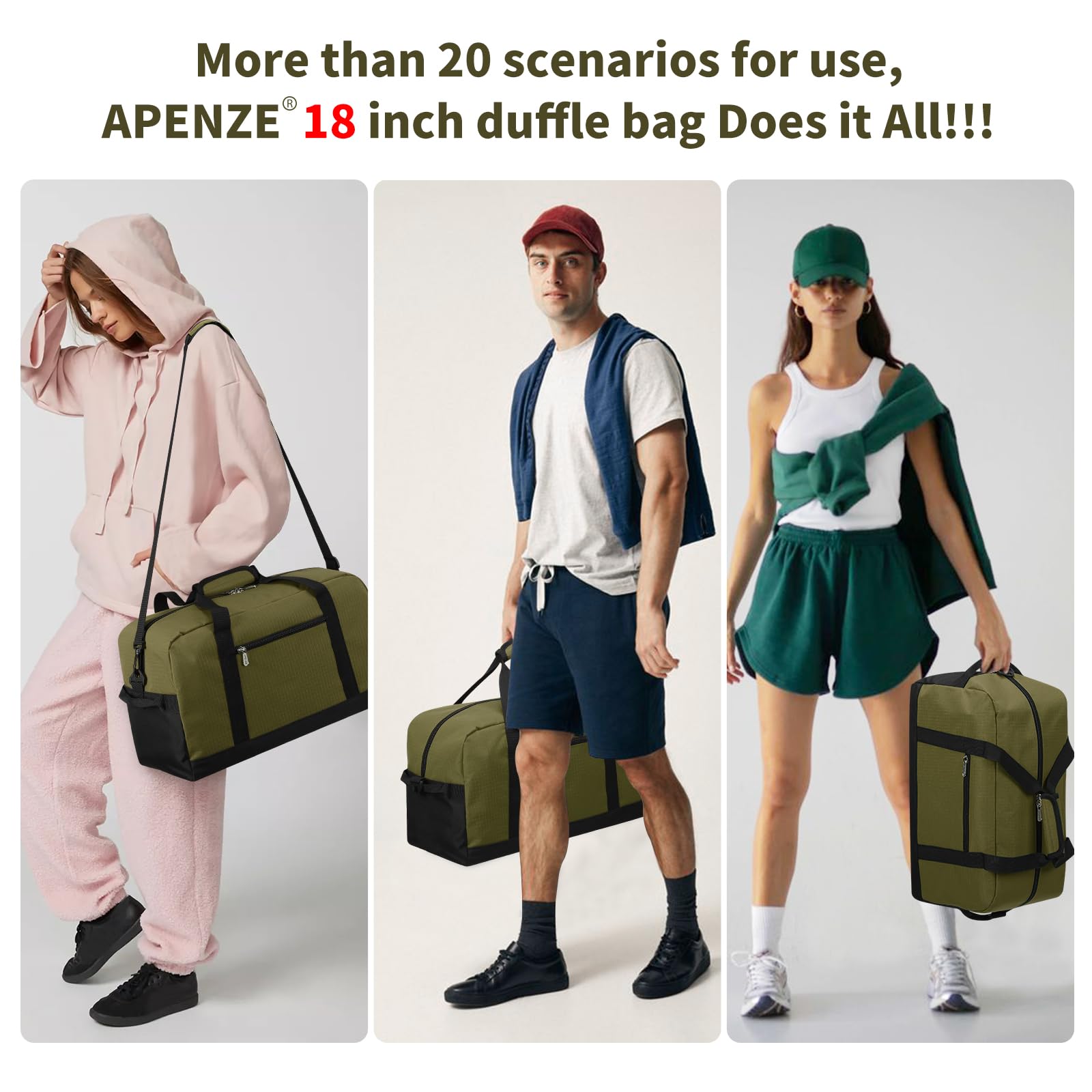 Apenze Small Gym Bag Carry On Bag - 12 in Mini Duffle Bag Lightweight for Overnight Travel(Camouflage)