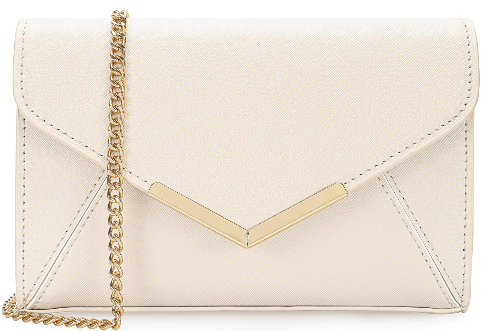 DEXMAY Women Envelope Clutch Faux Saffiano Leather Evening Handbag Foldover Clutch Bag Formal Dressy Purse