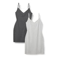Amazon Essentials Women's Slim Fit Cotton Layering Slip Dress, Pack of 2