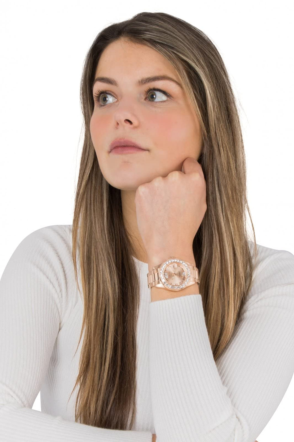 Invicta Women's Pro Diver Crystal Accented 18k Ion-Plated Stainless Steel Watch