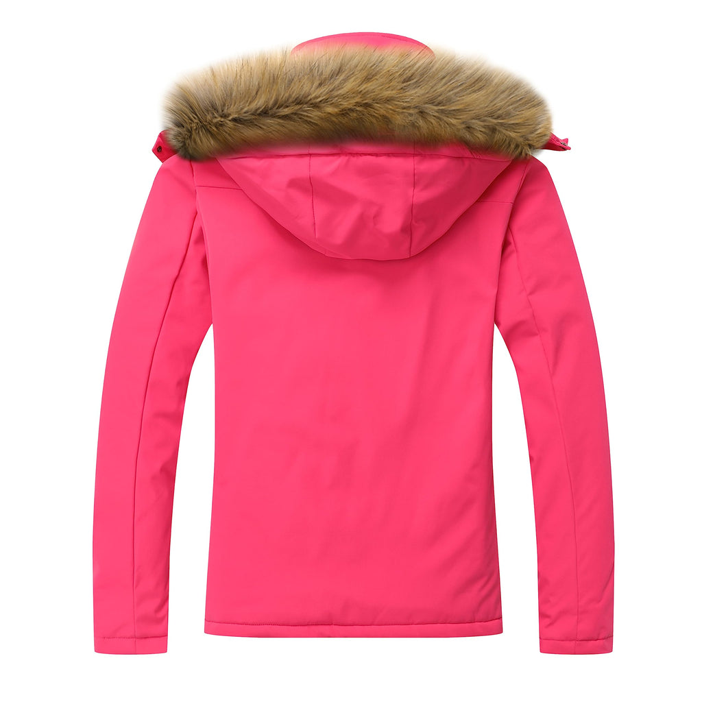 MOERDENG Women's Waterproof Ski Snow Jacket Winter Warm Hooded Snow Coat Mountain Windproof Ski Jacket For Women