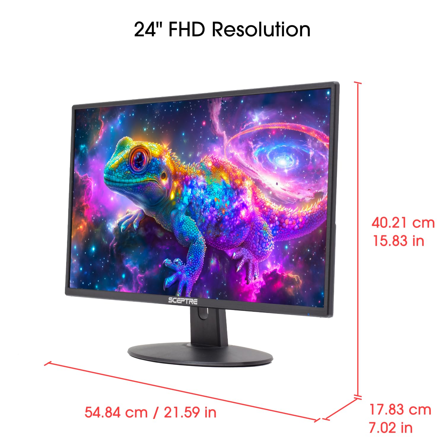 Sceptre 24 Inch 75Hz 1080p LED Monitor with Build-in Speakers HDMI VGA Ports, New Black 2019 (E248W-1920)