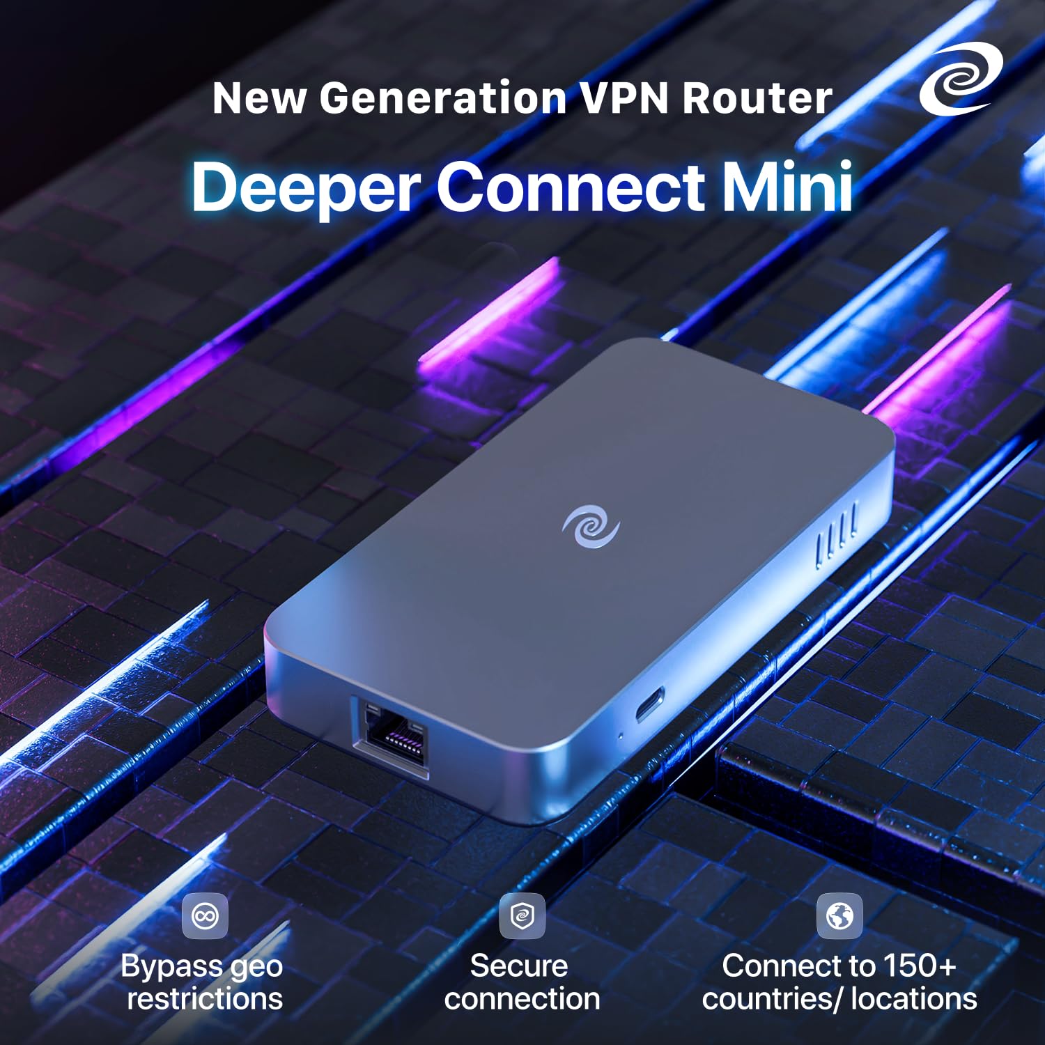 Deeper Connect Air Portable WiFi Wireless Router Hotspot Device, Lifetime Free Router VPN for Travel Privacy, Compact VPN Routers for Home and Remote Work