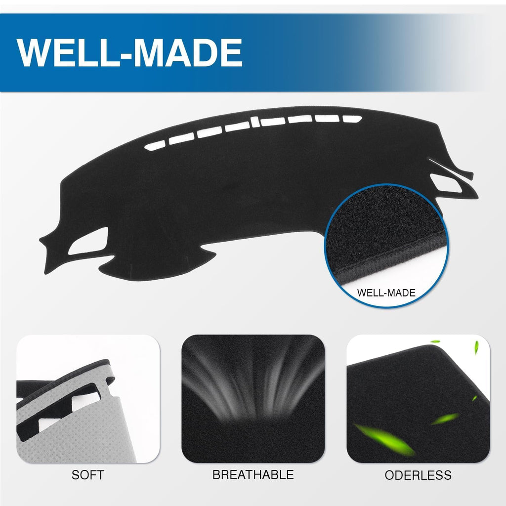 KUST Black Dash Cover for Ford Ranger 1995-2011/Ford Explorer 1995-2001/Mazda B2300 B2500 B3000 B4000 1995-2008/Mercury Mountaineer 1997-2001 Polyester Dashboard Cover Accessories for Ranger