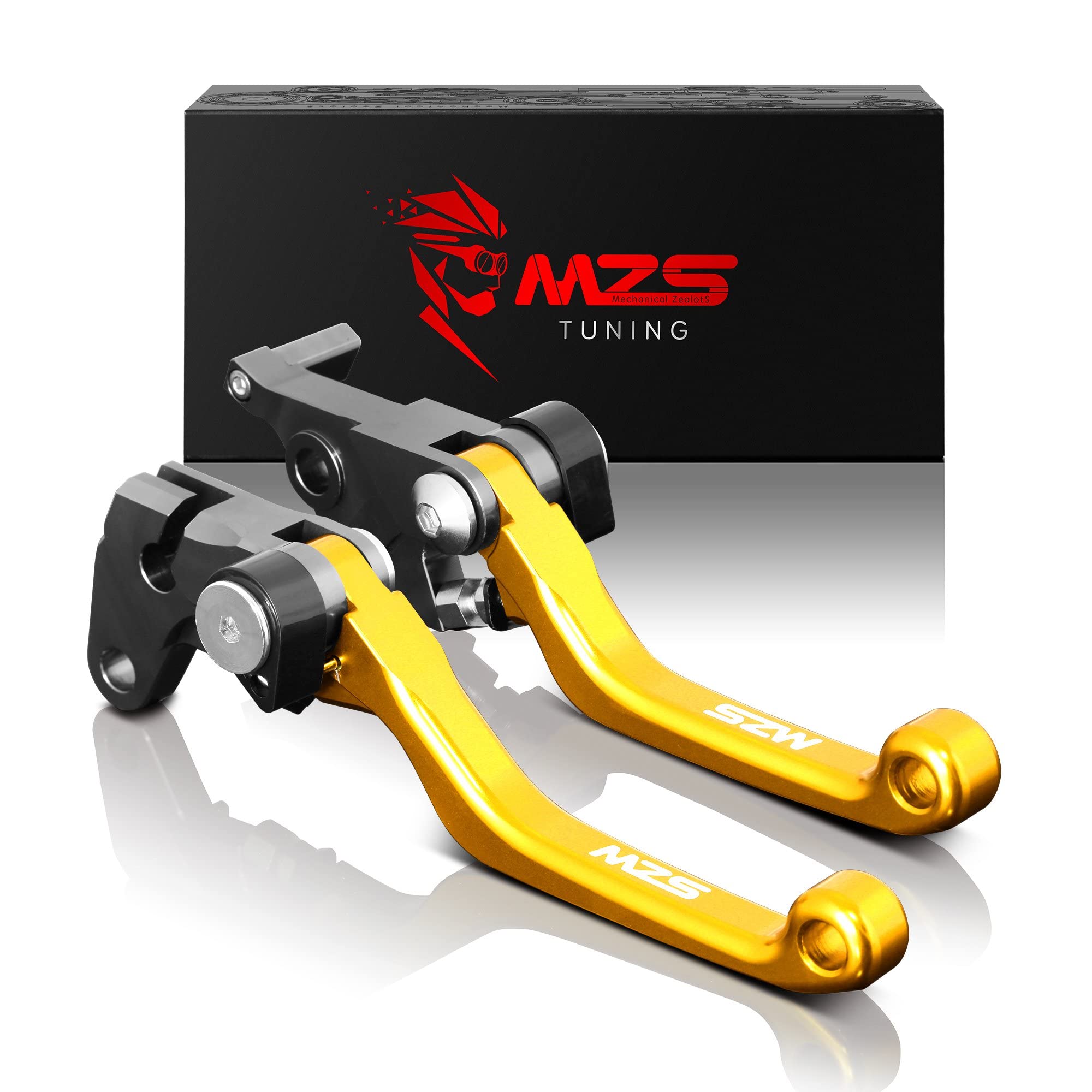 MZS Black Dirt Bike Brake Clutch Levers Pivot Adjustable CNC Compatible with YZ65 2018-2025 / YZ80 YZ85 2015-2025