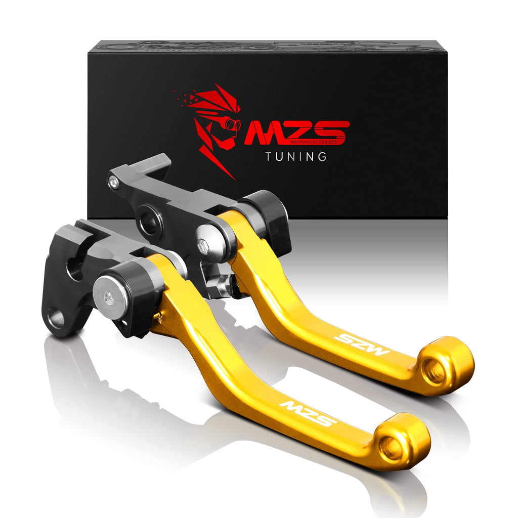 MZS Black Dirt Bike Brake Clutch Levers Pivot Adjustable CNC Compatible with YZ65 2018-2025 / YZ80 YZ85 2015-2025