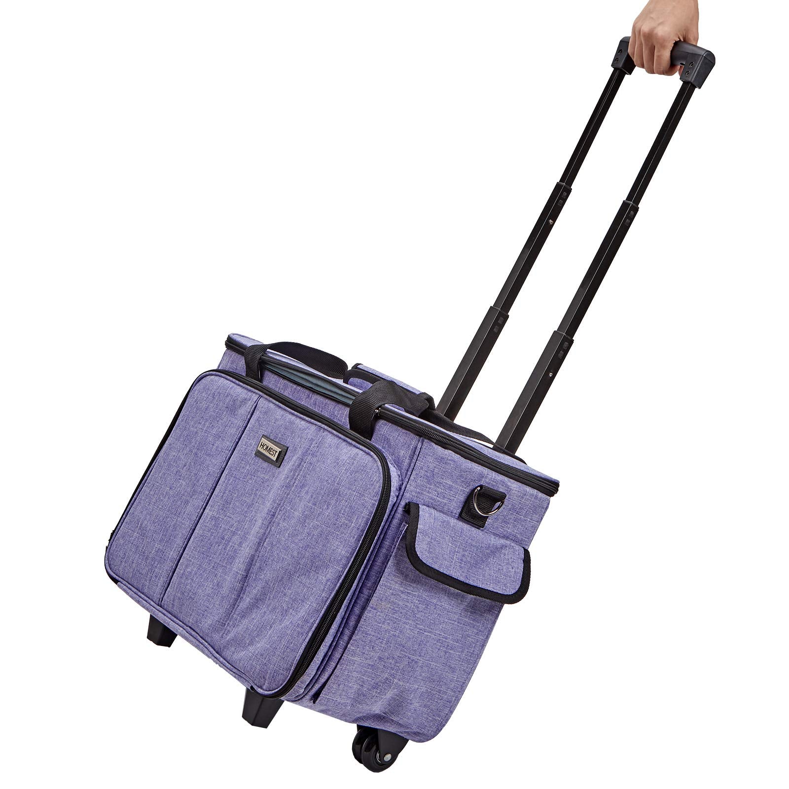 HOMEST Sewing Machine Carry Case, with Shoulder Strap and Front Pocket | Fits most standard Singer, Brother and Janome machines, with storage pockets for sewing accessories and tools, Floral
