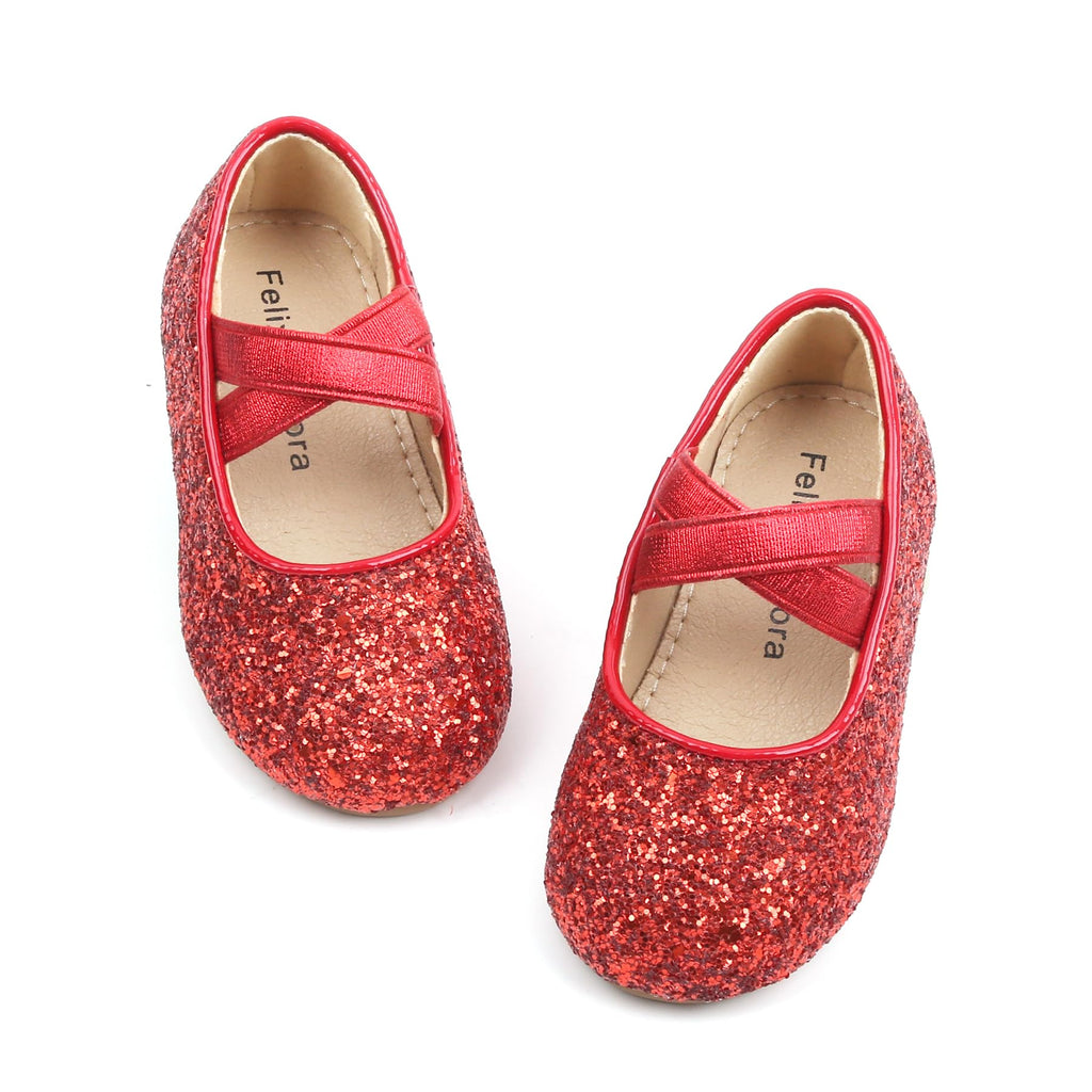 Felix & Flora Toddler Girl Dress Shoes - Flower Girl Ballet Mary Jane Flats Party School Wedding