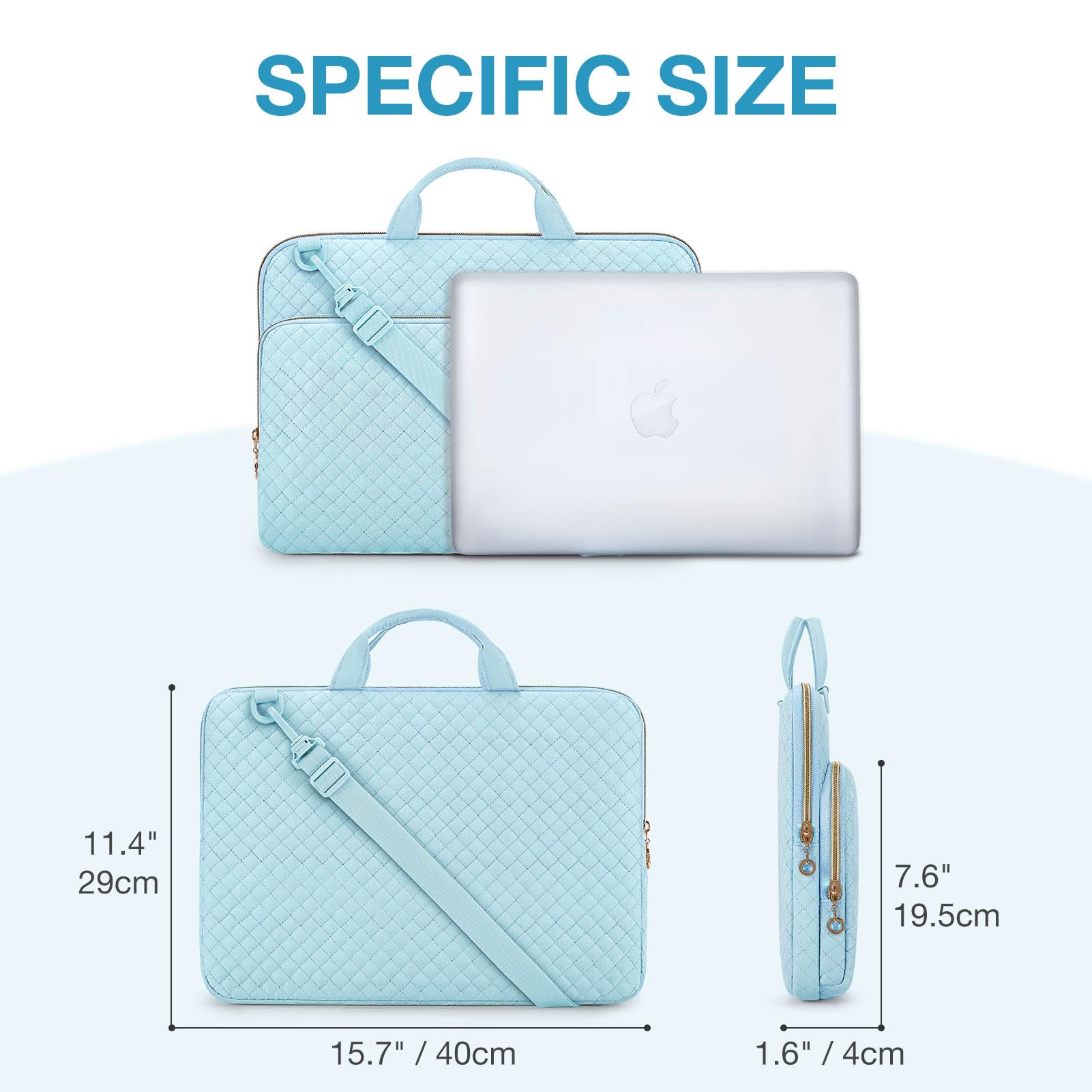 BAGSMART Laptop Case Compatible with 13-13.3 inch Notebook,Compatible with MacBook Pro 14 Inch,MacBook Air,Protective Carrying Bag with Pocket,Handles, Beige