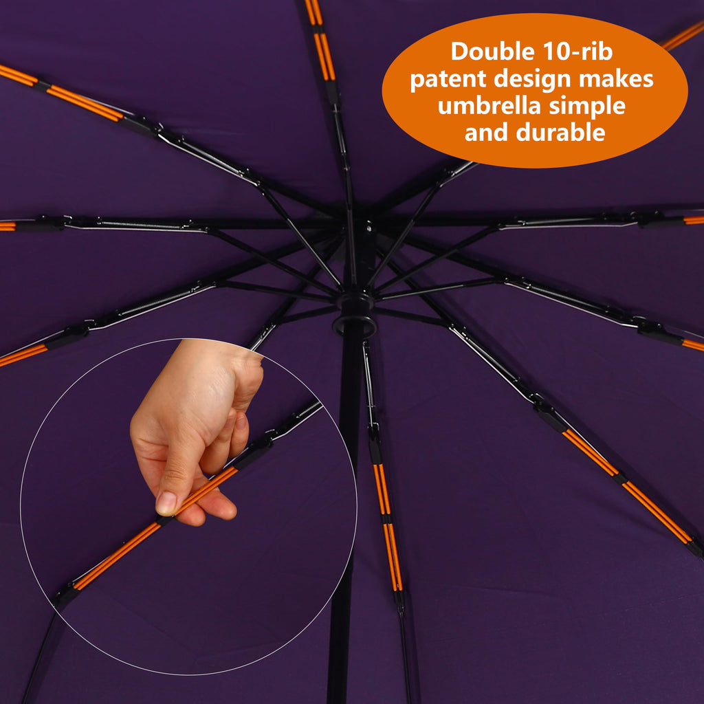 Bluinzi 46 Inch Compact Umbrellas for Rain - Travel Small Umbrella - Automatic Folding Umbrella - Windproof Portable Umbrella, Double 10-rib