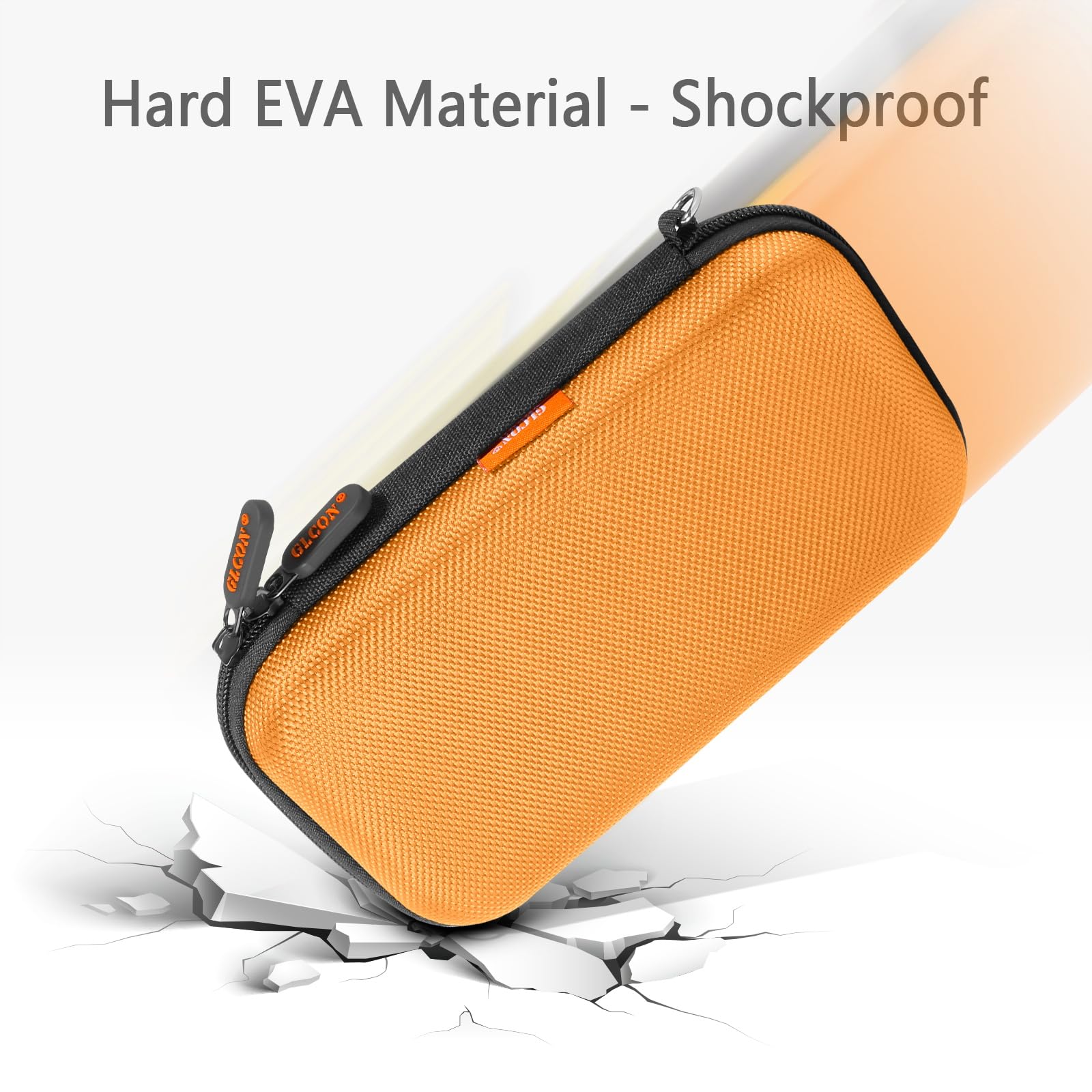External Hard Drive Case - GLCON Shockproof EVA Carrying Case for WD My Passport Element Seagate Expansion Backup Toshiba 1TB 2TB 4TB - High Protection Portable Travel Electronic Power Bank Bag