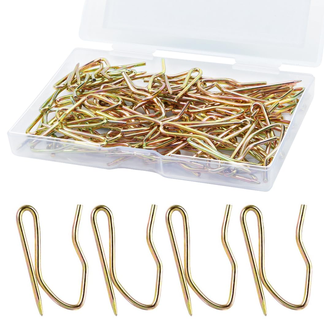 1.2 Inches Curtain Hooks, Sopito 58pcs Metal Drapery Pin and Hook for Door Window Shower Curtain, Bronze