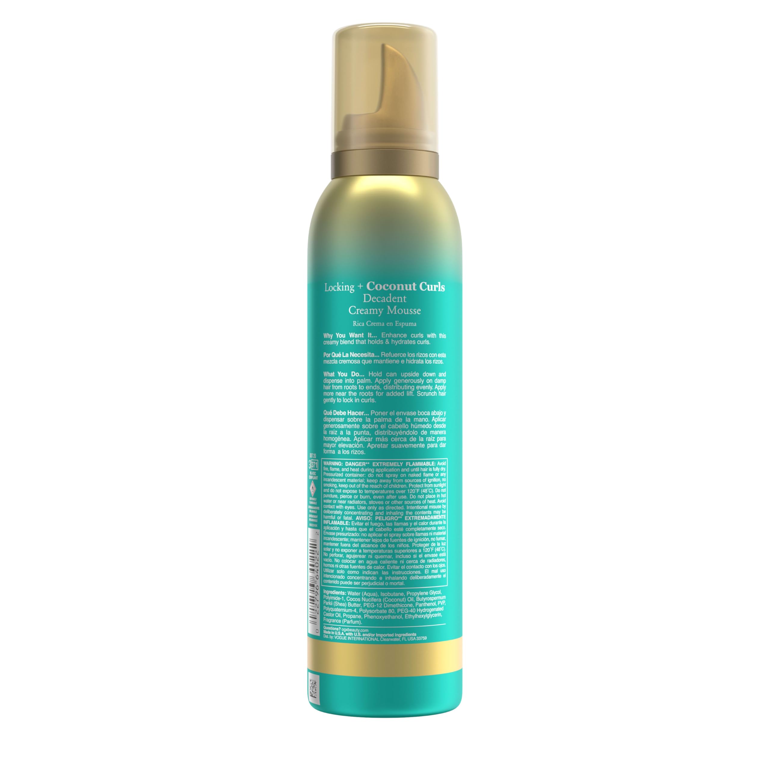 OGX Locking + Coconut Curls Decadent Creamy Mousse, 7.9 Ounce
