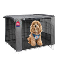HiCaptain Dog Crate Cover 24.0" L x 18.0" W x 20.0" H with Breathable Mesh, Durable Heavy Duty Kennel Cover, Dual Zippered Panels, Windproof Waterproof UV-Resistant(Beige)