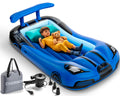 CHERIMOR Inflatable Toddler Travel Bed with Safety Bumpers & 2 Mins Auto Inflation Pump, Portable Toddler Kids Air Mattress with Carry Bag for Home Grandma's Sleepovers Travel Camping, 330lbs Support