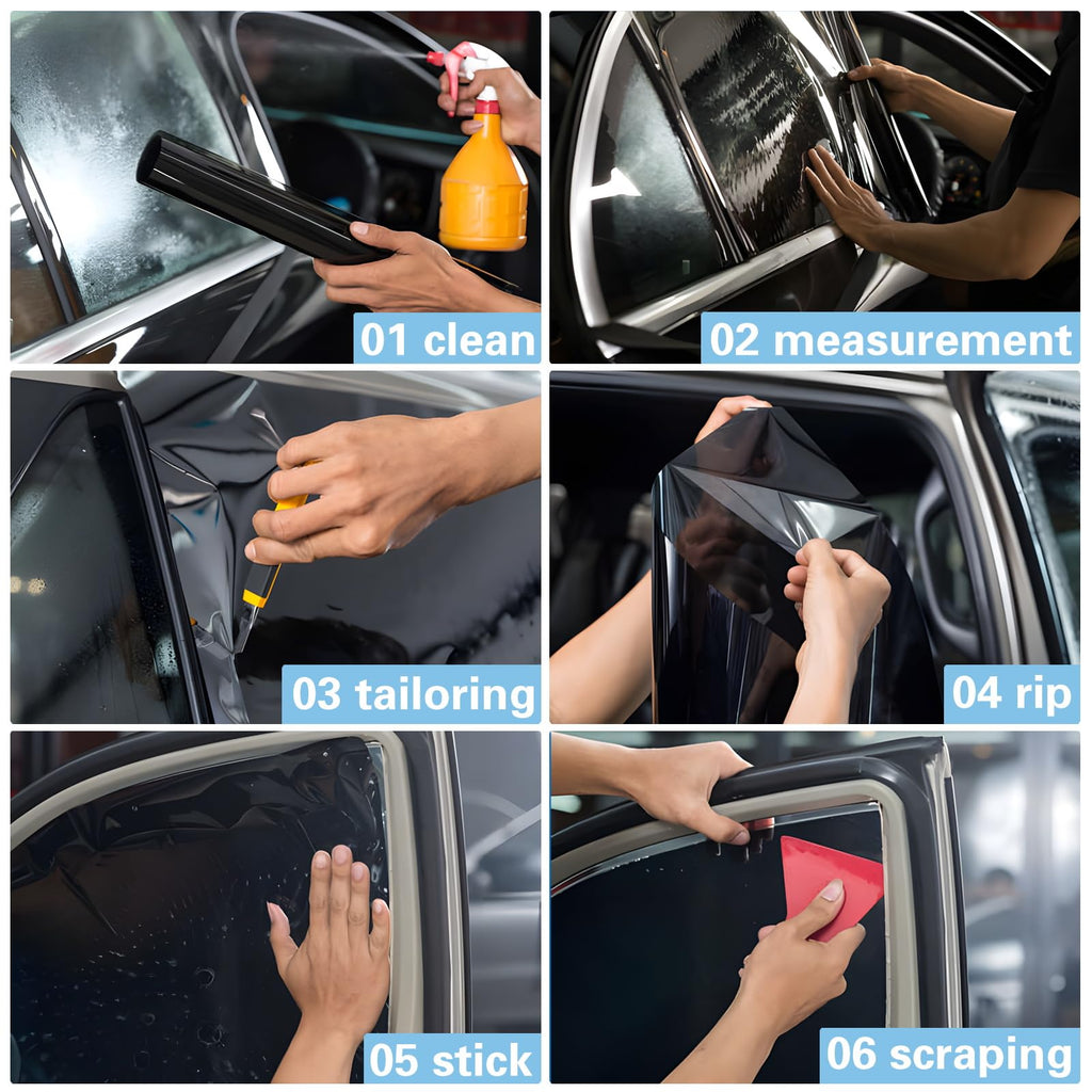 Window Tint Film for Cars 5% VLT 20in x 10Ft Ceramic Window Tints, Blocks 99% UV & IR Rays, Heat Resistant Anti Glare Film for Windshield, Scratch Resistant Sun Shade Auto Tint Roll