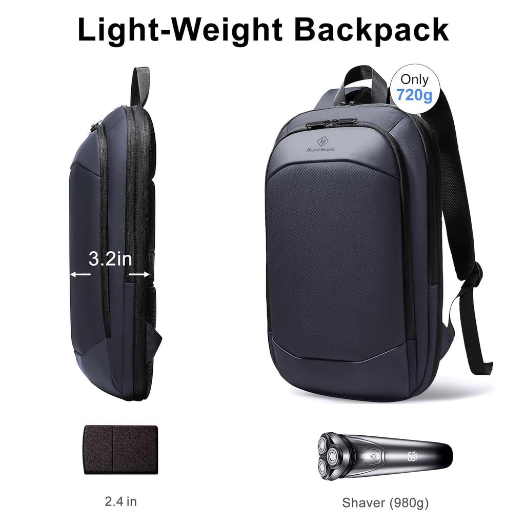 hk Business Backpack for Men 15.6 Inch,Slim & Expandable Waterproof Travel Laptop Backpack, Anti-Theft Lightweight Work Computer Bag, College Laptop Backpacks Gifts for Men Women-Black