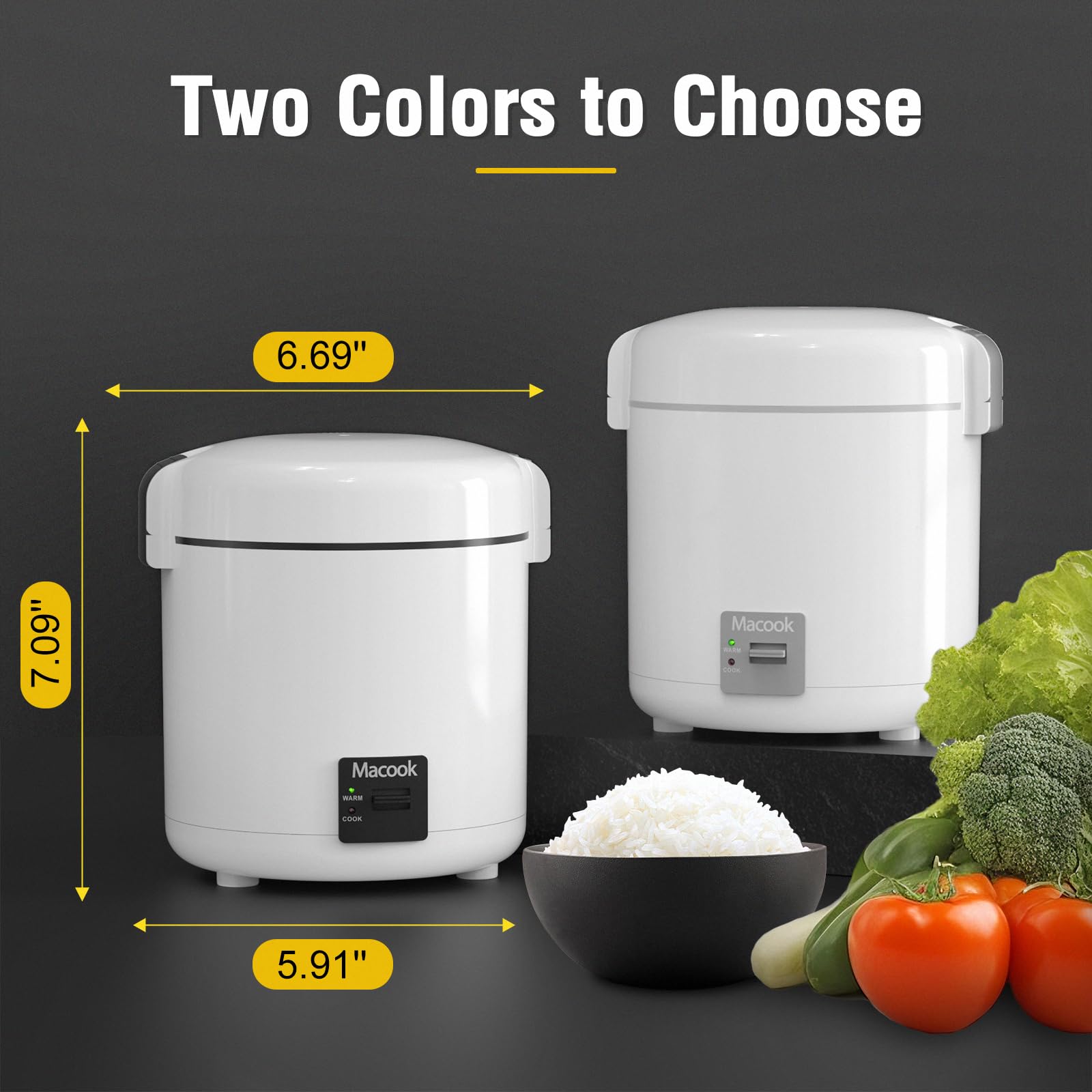 Mini Rice Cooker 1-1.5 Cups Uncooked(3 Cups Cooked), Rice Cooker Small with Bento Box, Removable Nonstick Pot, One Touch&Keep Warm Function, Portable Cooker for Soup Grain Oatmeal Veggie, Black