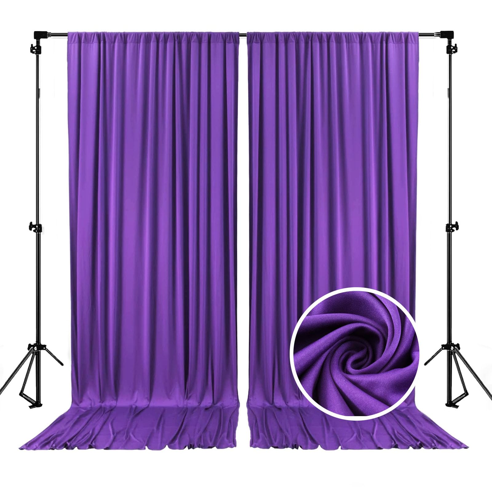 10 x 10 Feet Black A Backdrop Curtain for Partie, Background Curtains for Photoshoot, Birthday, Wedding, Halloween, Thanksgiving, Christmas, New Year Party Decorations 5Ft x 10Ft, 2 Panels