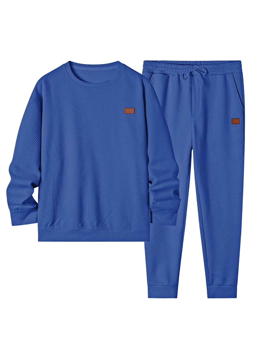 JMIERR Men's 2 Piece Outfits Knit Jacquard Pullover Sweatshirt Tracksuit & Joggers Sweatpants Sweatsuit Sets with Pockets