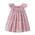 Simplee kids Baby Girl Smocked Dress Summer Casual Short Sleeve Dresses Floral Print Sundress Princess Dress for Toddlers