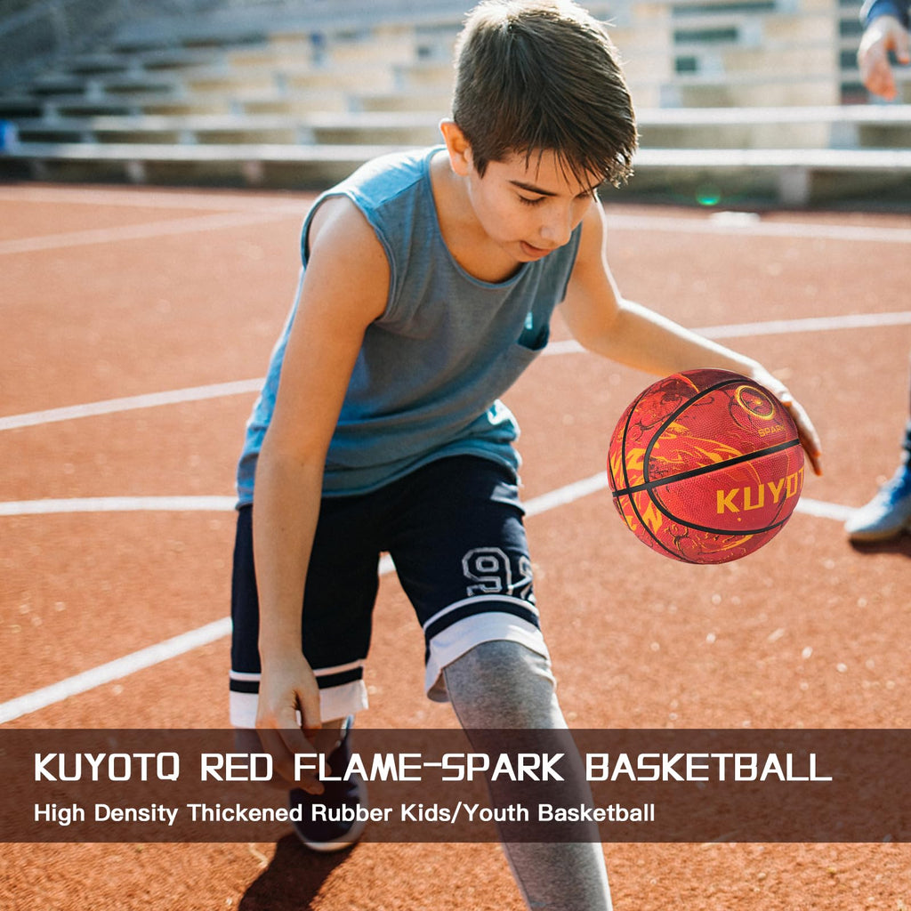KUYOTQ Kids Youth Adult Size 3/4/5/6/7 (22/25.5/27.5/28.5/29.5") Basketball Premium Rubber or Faux Leather Basketball Indoor Outdoor Basketball for Boys Girls Womens Mens Basketball Gifts (Deflated)