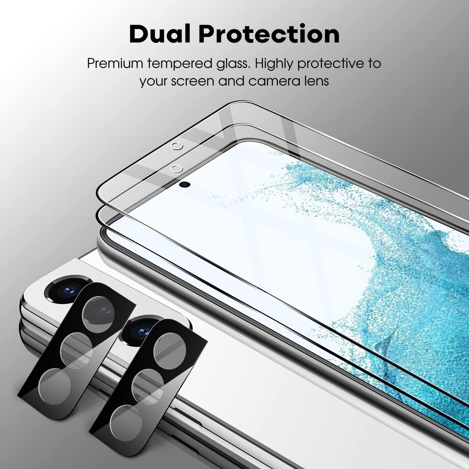 JETech Screen Protector for Samsung Galaxy S20 FE 6.5-Inch with Camera Lens Protector, Tempered Glass Film, Fingerprint ID Compatible, HD Clear, 2-Pack Each