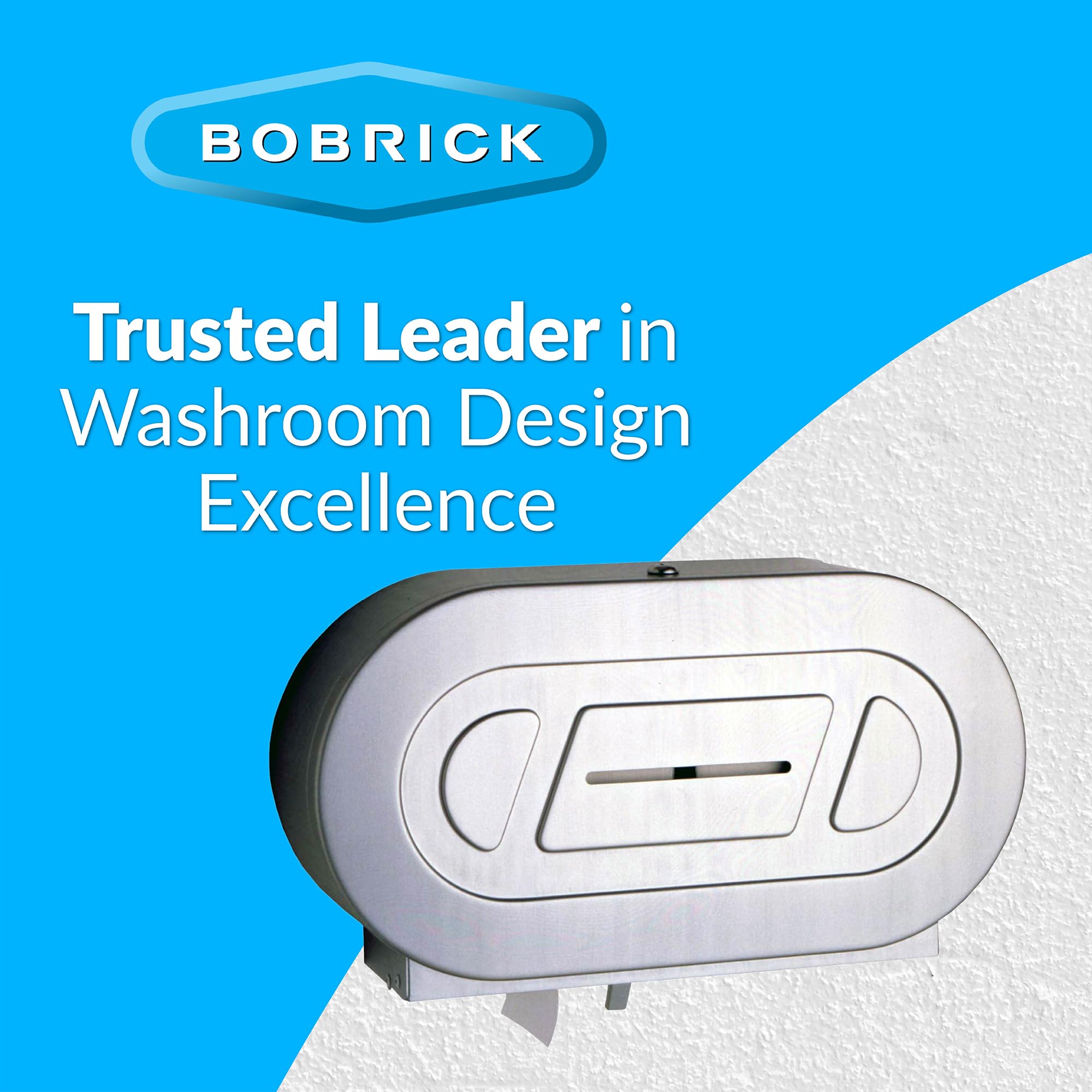 Bobrick Single Jumbo-Roll Surface-Mounted Toilet Tissue Dispenser, Satin-Finish Stainless Steel, ADA Compliant, Secure Locking Design, Versatile Roll Compatibility, Durable & Easy-Load Mechanism (Model B-2890)