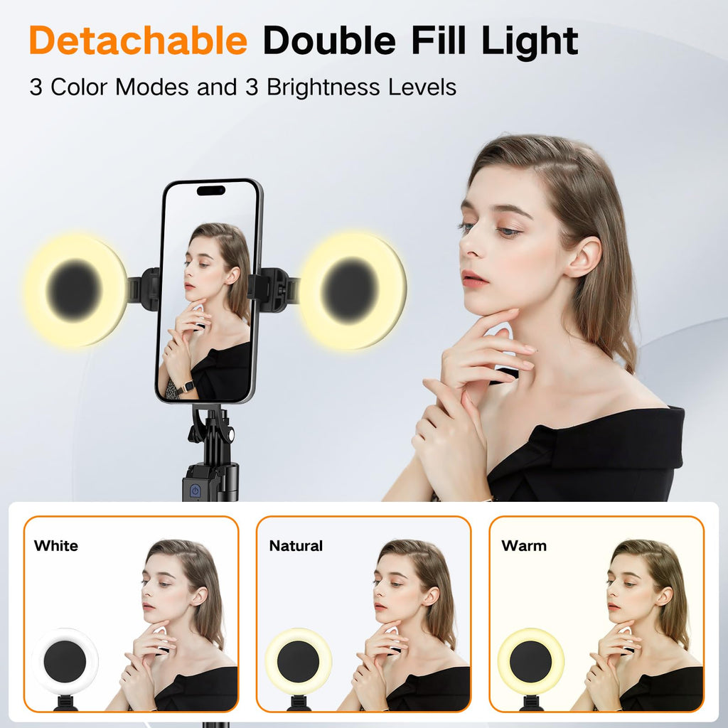 Auto Face Tracking Tripod 360 Rotation with Stand,Android and iPhone Tripod Holder with Remote and Gesture Control, No App,Built-in Tracking Camera Selfie Stick for Vlog Video Recording Tiktok