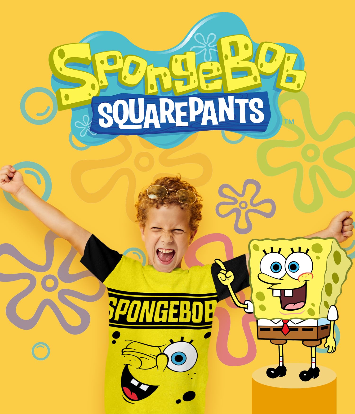 Spongebob Squarepants Graphic T-Shirt (Sets) Patrick Star Squidward Plankton Gary Outfit Tee Toddler/Birthday to Kids Clothes
