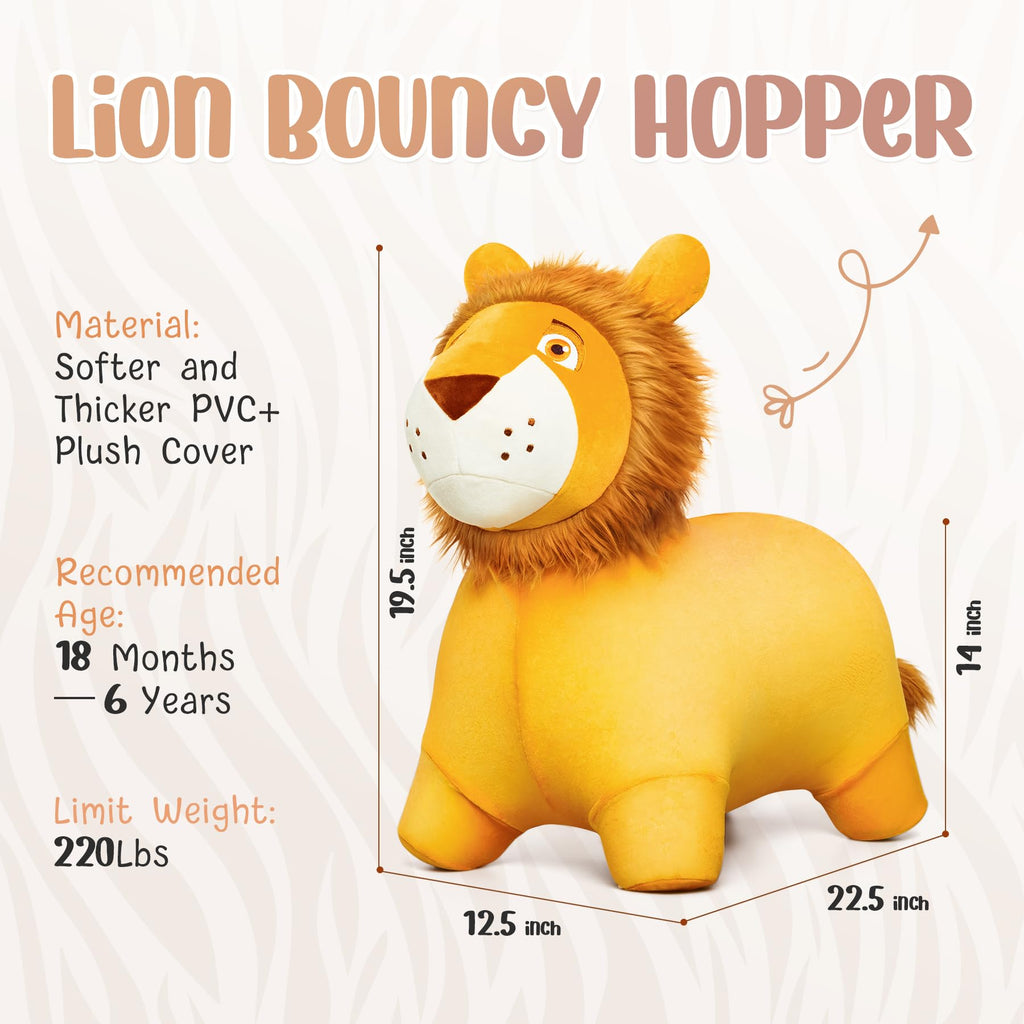 Kids Dinosaur Bouncy Animal Toys, Inflatable Triceratops Bouncer, Ride on Bounce Hopper, Indoor Outdoor Activity Birthday Gift for 18 Months 2 3 4 Years Old Boys