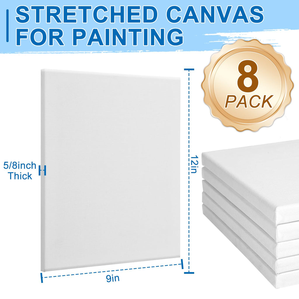 ESRICH Stretched Canvas for Painting 5x7, 48 Pack Small Canvases for Painting 5/8" Profile Primed Acid-Free Blank Painting Canvas for Kids & Artists for Decorations, Painting Parties.