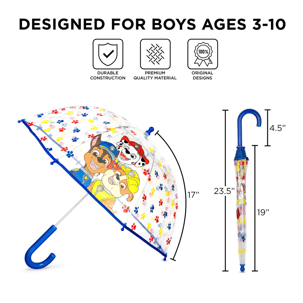 ABG Accessories Kids Umbrella for Boys and Girls Dome clear bubble umbrellas for Rain Windproof & Transparent with Easy Grip Handle Ages 3-10