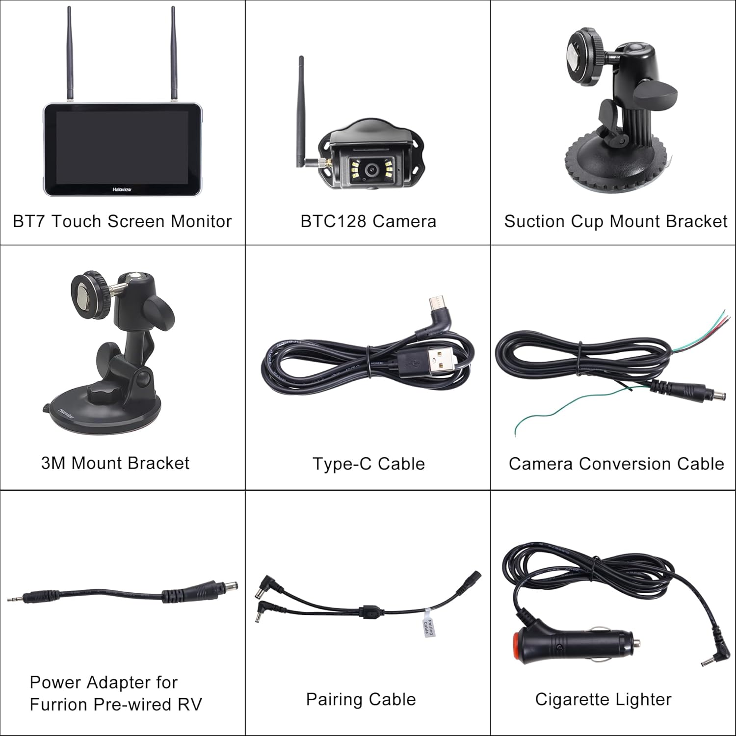 Haloview BT7 Touch RV Backup Camera Wireless 2.4G Digita FHD 1080P DVR Rearview Full-Color Night Vision Cam and 7" Touch Screen Monitor System for RV,Truck,Trailer,Truck,Camper,Van,Pickup