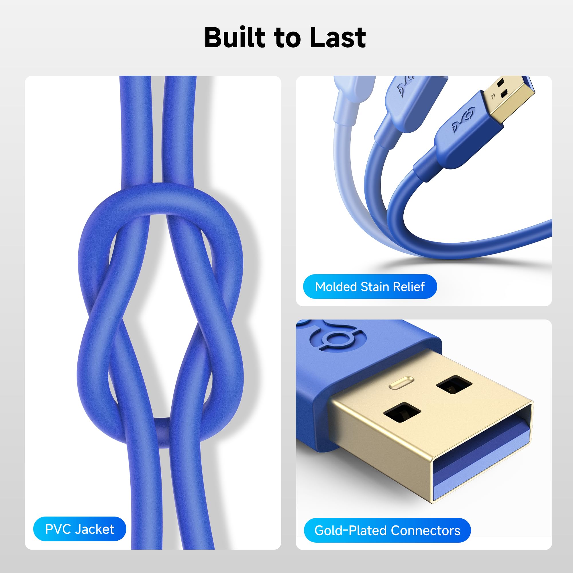 Cable Matters 5Gbps Short USB 3.0 Cable - 3ft, Male to Male USBA to USBA Cable, USB Cord, Black