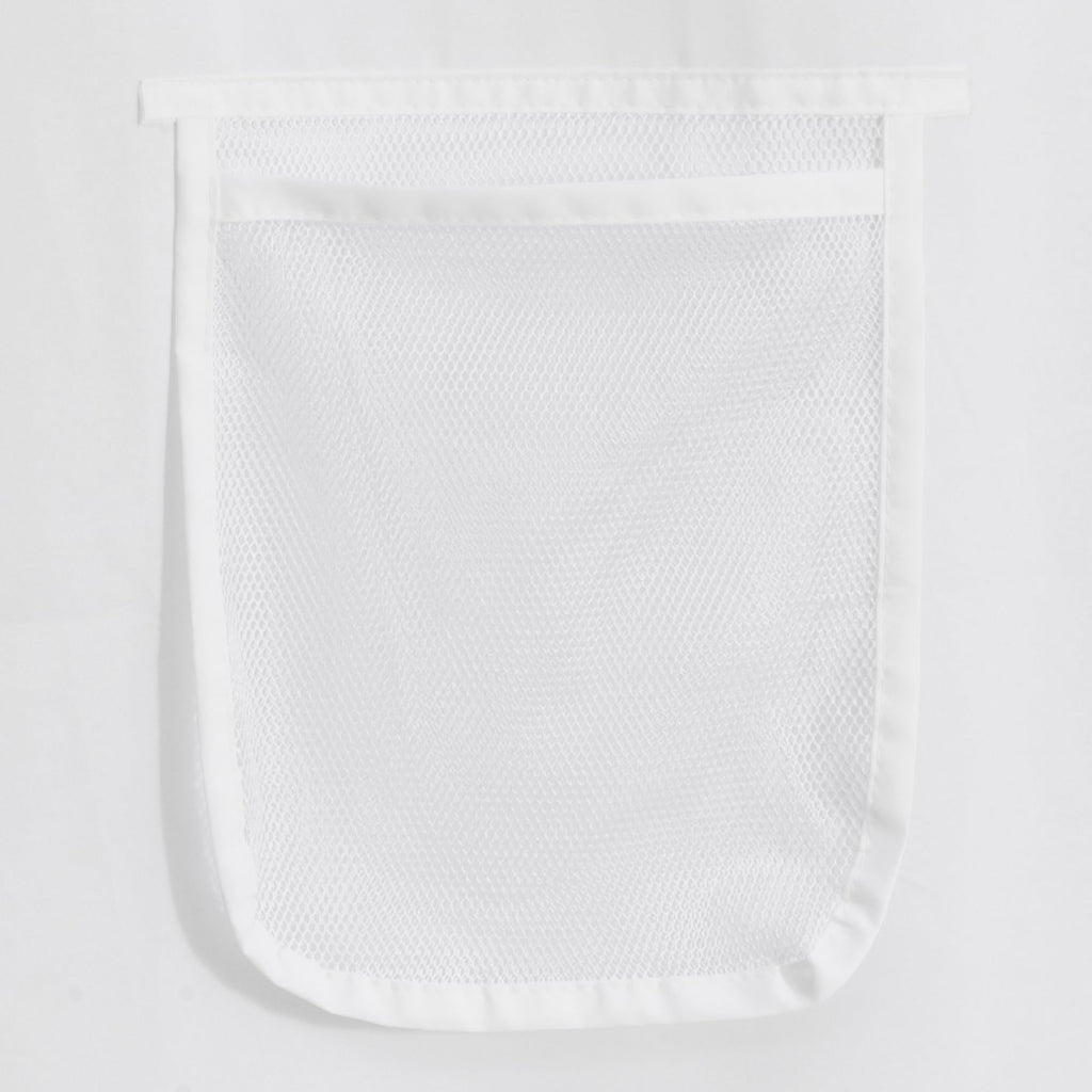 N&Y HOME Waterproof Fabric Shower Curtain or Liner with 9 Mesh Pockets - Black, 71x72 Inches