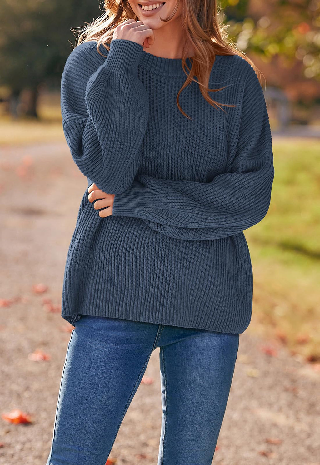 PRETTYGARDEN Womens Sweaters Spring 2026 Oversized Chunky Knitted Pullover Sweater Casual Long Sleeve Crewneck Cute Sweaters