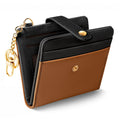 Jogjam Small Ladies Wallet, Rfid Slim Thin Compact Credit Card Women Wallet, PU Leather Bifold Cash Wallet, Zipper Coin Pocket & ID Window, Female Gifts Beige and Brown