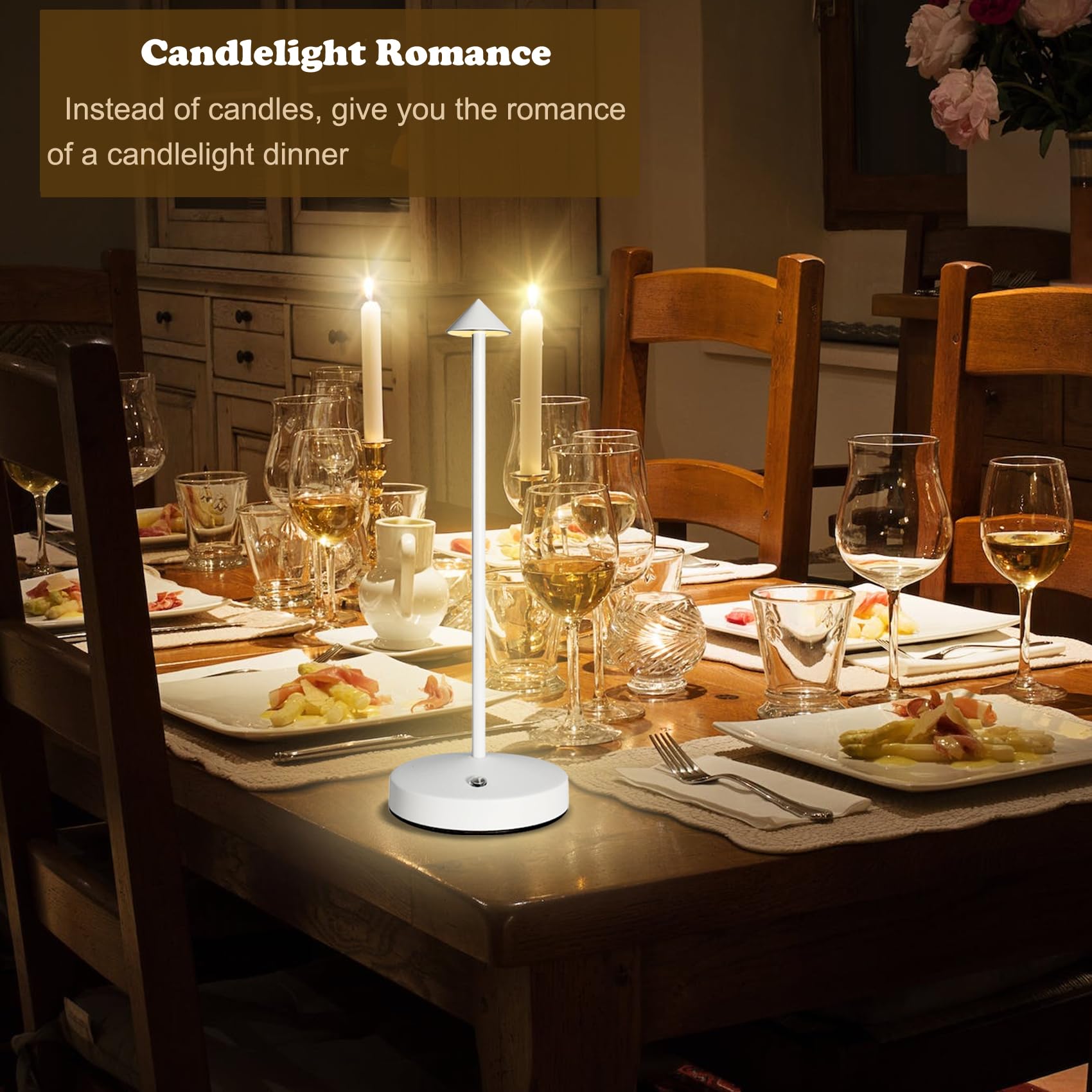 Rechargeable Cordless Lamps,3000mAh Battery Operated Table Lamp,Portable LED Touch 2 Levels Brightness Dimmable Bar Lamp,Battery Powered Lamps for Bars,Restaurant,Living Room(2 Pack,Rust)