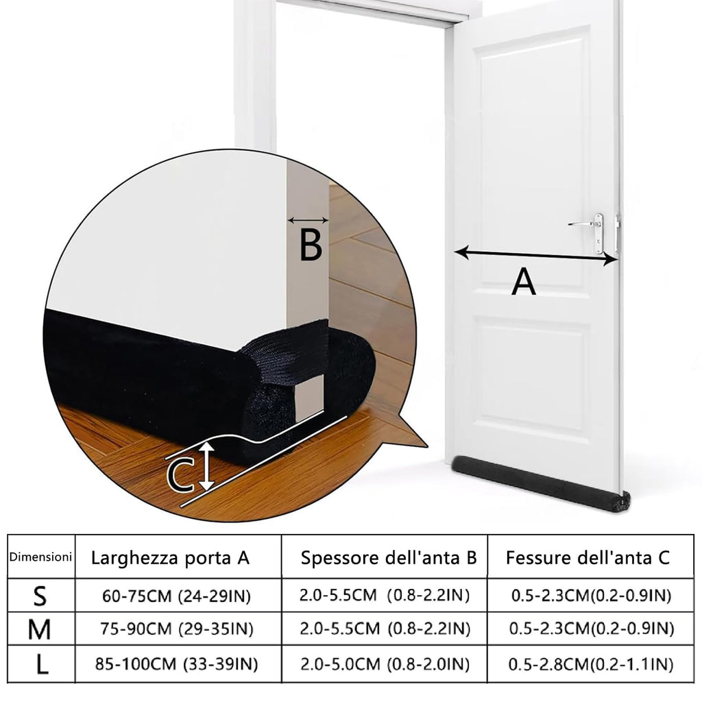 BKSAI Door Draft Stopper for Doors No Adhesive Draught Excluder Under Door Wind Blocker for Bottom of Door,Reduce Noise Draught Excluder Sweep Sound Proof (Beige 24-29IN / Distance Under The Door 1IN)