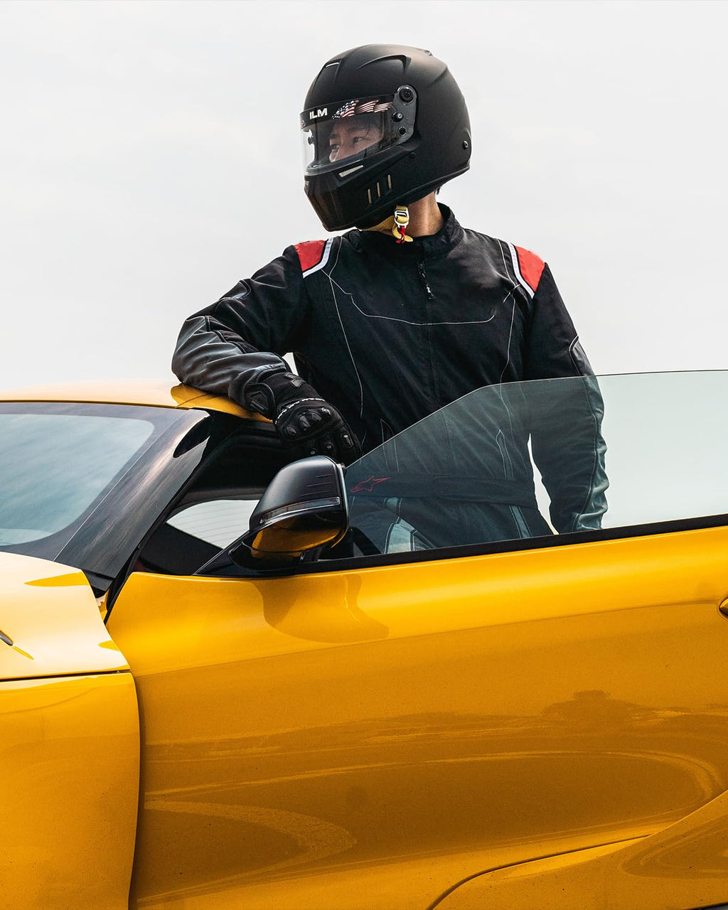 ILM Snell SA2025 Full Face Auto Racing Helmets Lightweight Fiberglass for Adult Men and Women Model 890